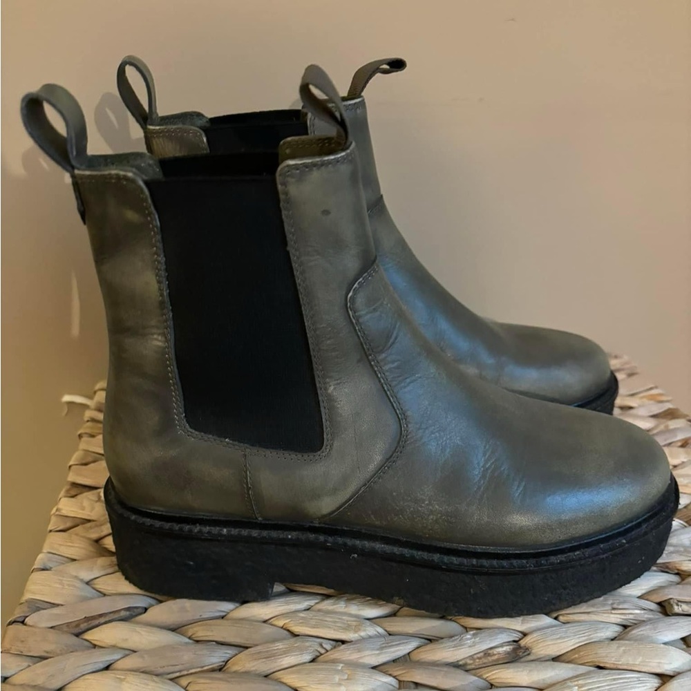 Free People Olive and Black Chelsea Boots